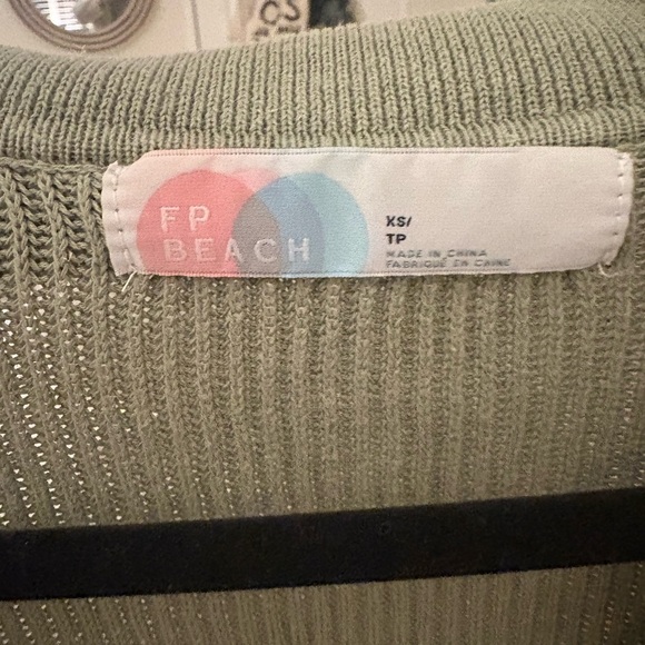 FP Beach Green Ribbed Sweater Romper - Picture 3 of 3